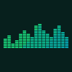 sound wave background in green tones