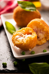 Arancini rice and meat