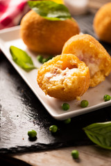 Arancini rice and meat