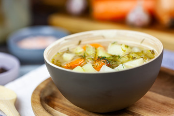 Cucumber soup with pickled cucumbers