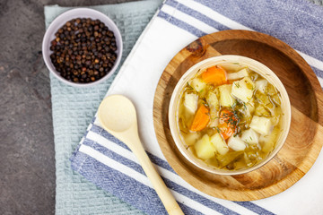 Cucumber soup with pickled cucumbers