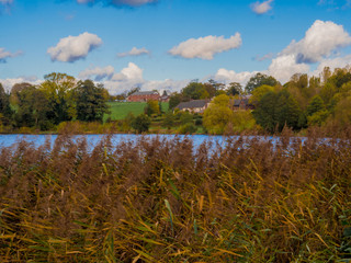 Autumn colours around Pickmere Lake, Pickmere, Knutsford, Cheshire, UK