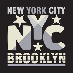 t-shirt New York Brooklyn, sport wear, sport typography emblem