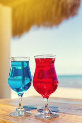 Caribbean drinks in glass