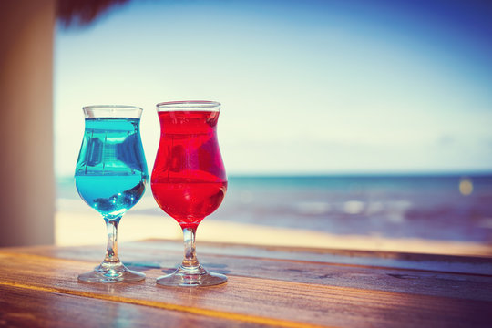 Caribbean drinks in glass