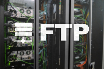 FTP - File transfer protocol. Internet and communication technology concept.