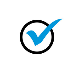 blue check mark in circle icon
