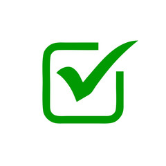 green check mark in box symbol - obrazy, fototapety, plakaty