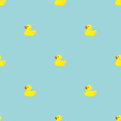 Yellow Rubber Duck Seamless Pattern
