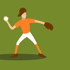 Fototapeta premium baseball player throwing the ball