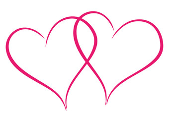 two hearts - isolated image to Valentine's day