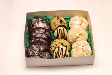 packed boxes with cookies tied with rope