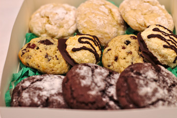packed boxes with cookies tied with rope
