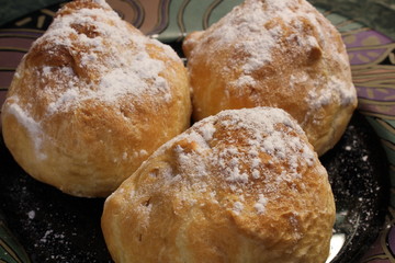 Baked apple in dough.