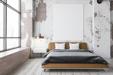 Grunge master bedroom interior, poster