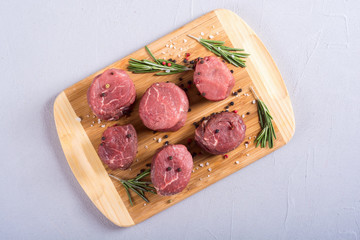 Raw filet mignon