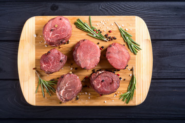Raw filet mignon