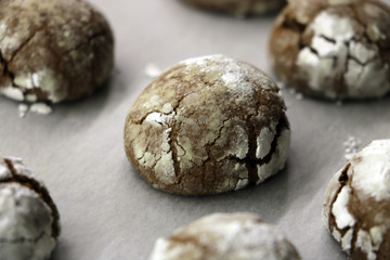 Home Baked Peppermint And Chocolate Crinkle Cookies.