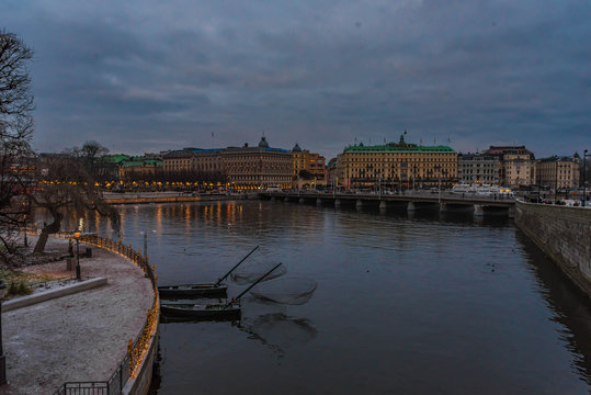Stockholm Riksplan Lilla V&auml;rtan Nachtaufnahme Panorama
