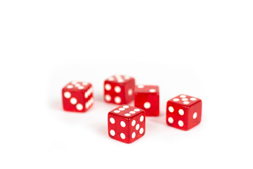 Red Dices on white Background