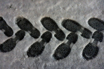 winter footprint snow
