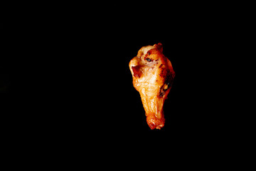 Fried chicken, isolated from a back background