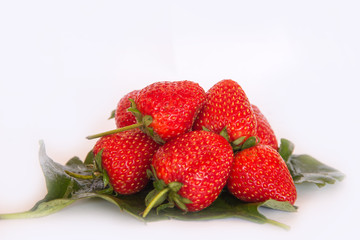 Fresh red strawberry isolated on white background