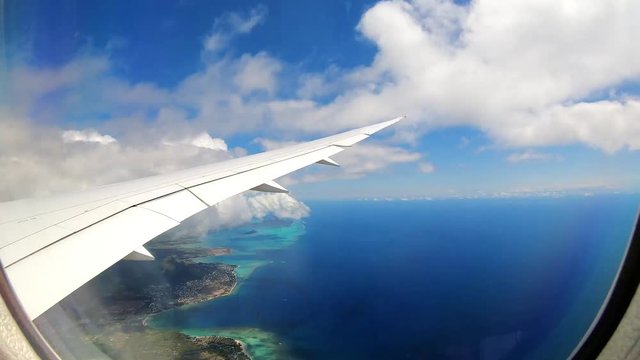 aerial view from the plane in Mauritius