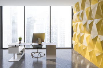 Yellow panoramic ceo office interior