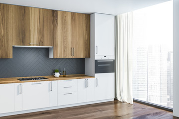 Loft white and gray kitchen corner