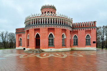 Moscow, Russia, Tsaritsyno - November 19, 2018: Third cavalry corps. Palace and Park ensemble in the South of Moscow