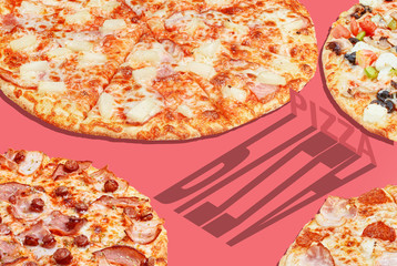 pizza pop art banner advertising concept