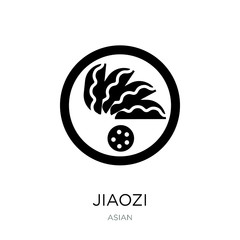 jiaozi icon vector on white background, jiaozi trendy filled ico