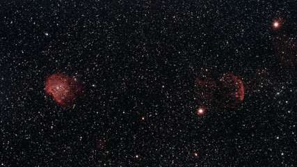 The Monkey Head and Jellyfish Nebula in the constellations Orion and Gemini photographed from...
