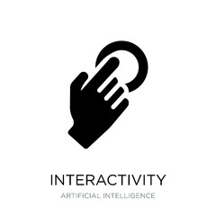 interactivity icon vector on white background, interactivity tre