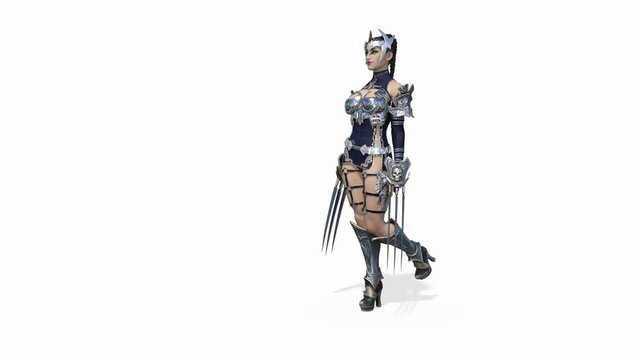 girl in military gear, loop,Transparent background