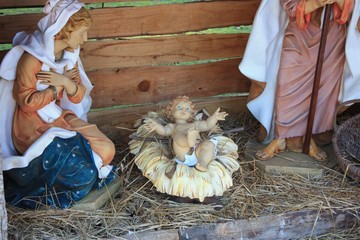 the traditional Christmas nativity scene