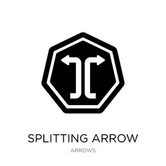 splitting arrow icon vector on white background, splitting arrow