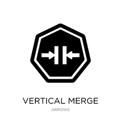 vertical merge icon vector on white background, vertical merge t