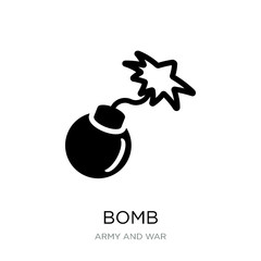 bomb icon vector on white background, bomb trendy filled icons f