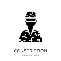 conscription icon vector on white background, conscription trend
