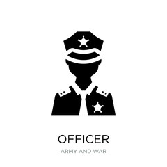 officer icon vector on white background, officer trendy filled i