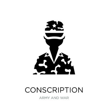 conscription icon vector on white background, conscription trend
