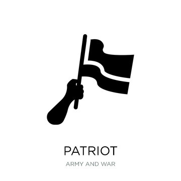 patriot icon vector on white background, patriot trendy filled i