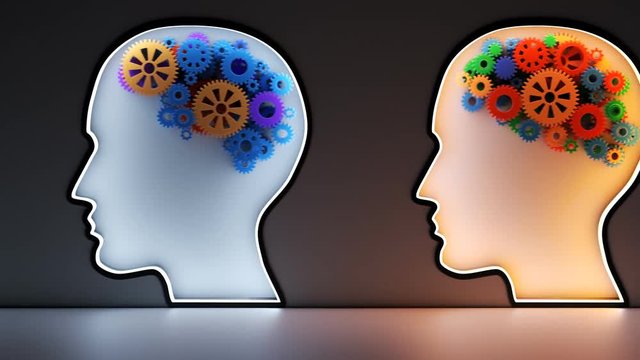 Human brain made of gears. A metaphor of mental illness, neurology problems.