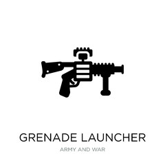 grenade launcher icon vector on white background, grenade launch