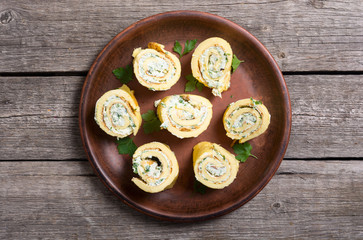 Homemade Eggs omelet rolls