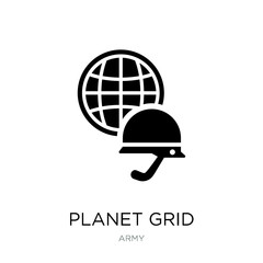 planet grid circular icon vector on white background, planet gri