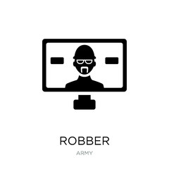 robber icon vector on white background, robber trendy filled ico