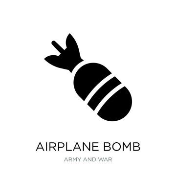 airplane bomb icon vector on white background, airplane bomb tre